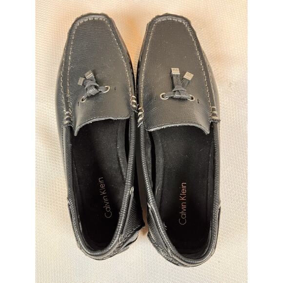 Calvin Klein Macon Epi Black Leather Driving Moccasin Loafer Size 10.5 - Picture 8 of 12